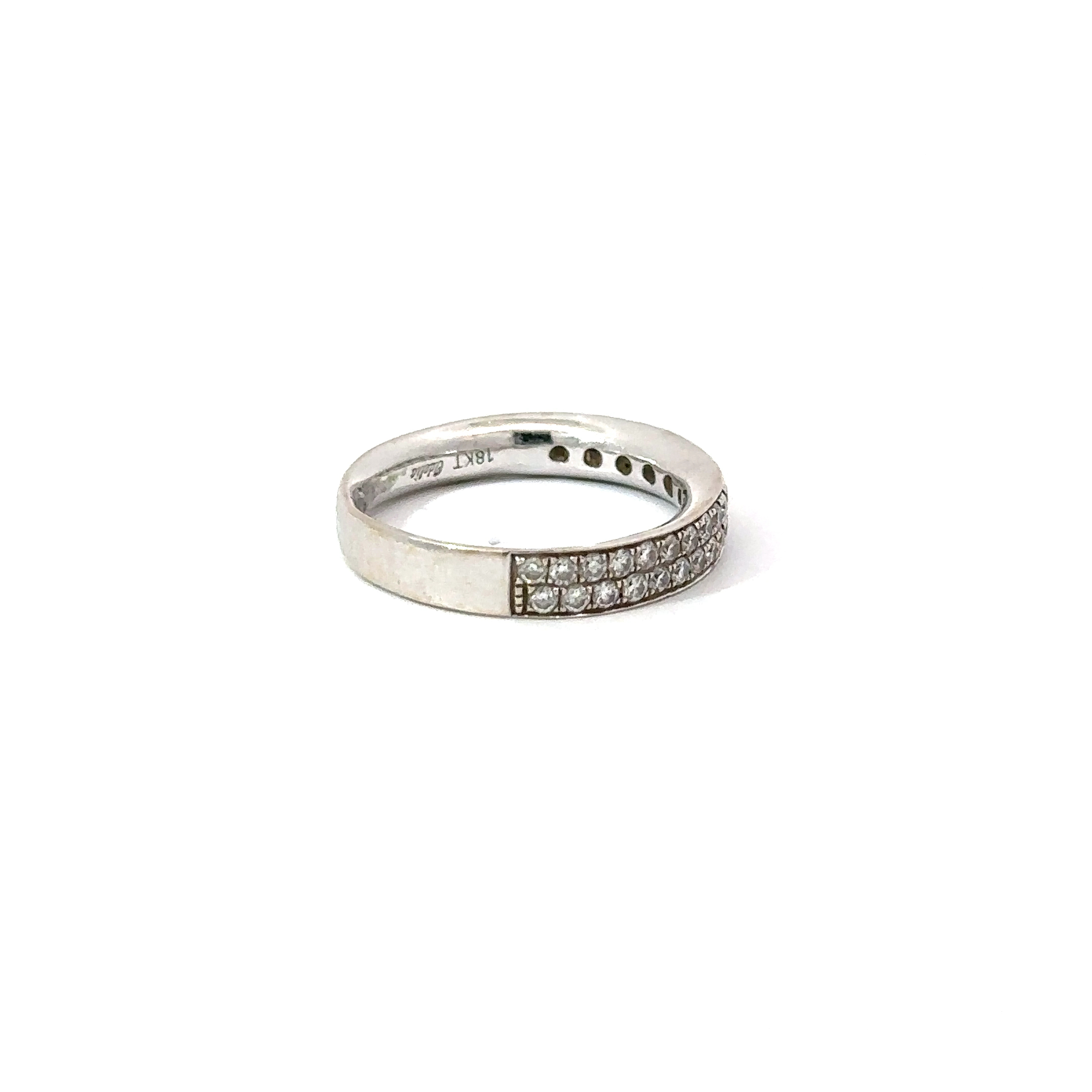 18kt White Gold Pave Diamond Engagement & Wedding Ring Set - Image 8