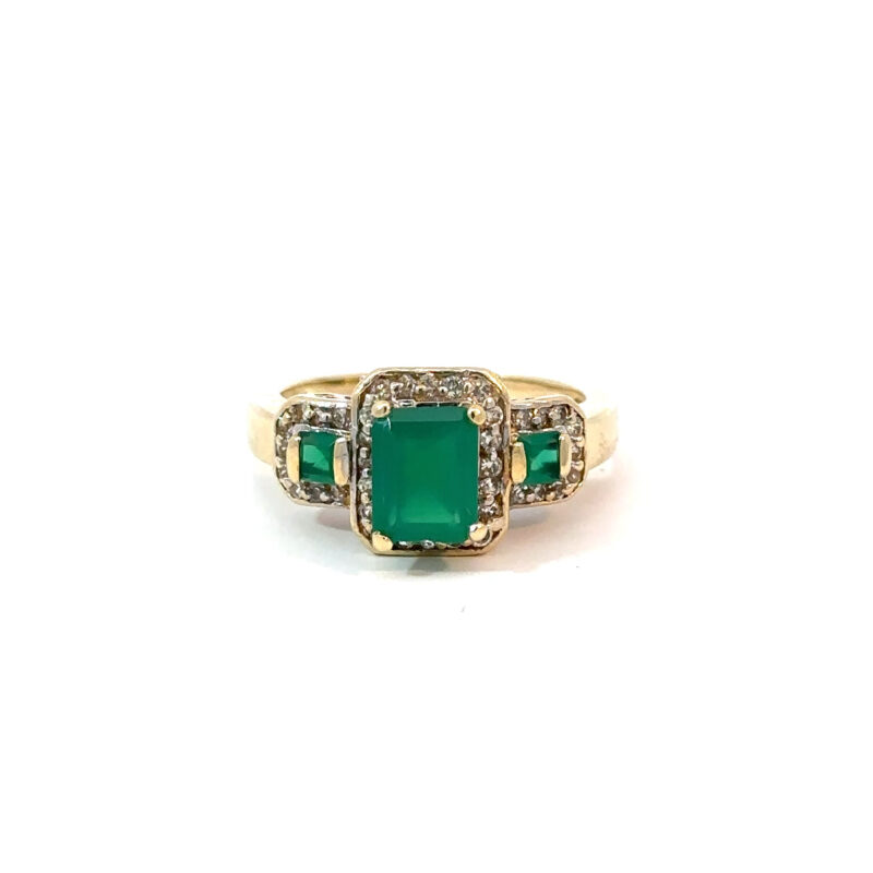 14k 1.25ct Emerald & Diamond Ring