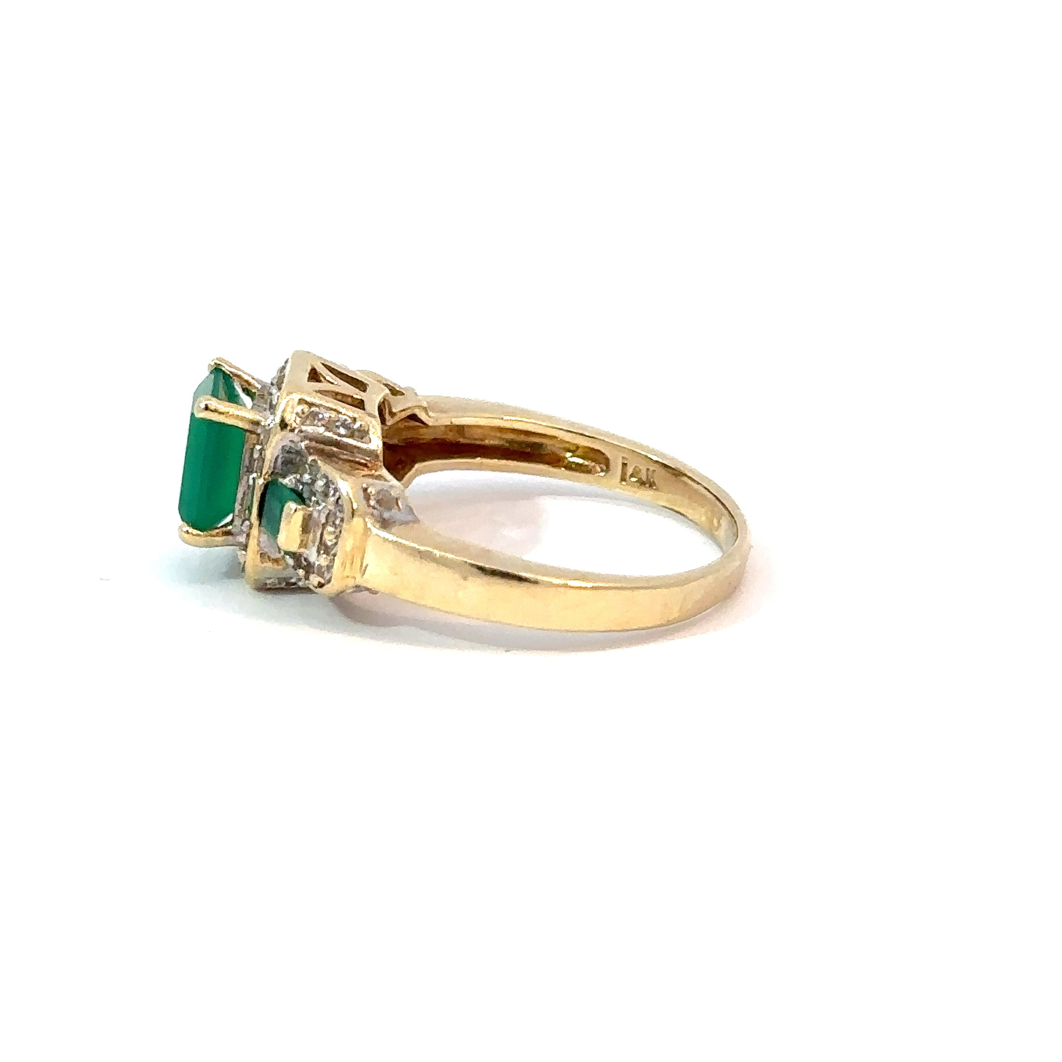 14k 1.25ct Emerald & Diamond Ring - Image 2