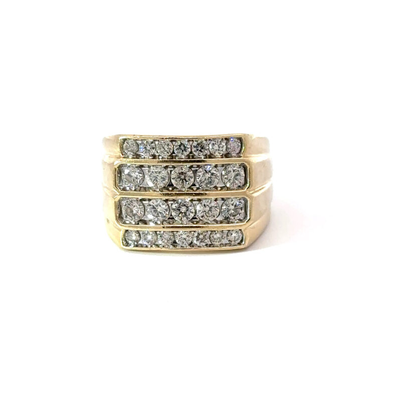 10kt Men's Yellow Gold Diamond Cluster Ring